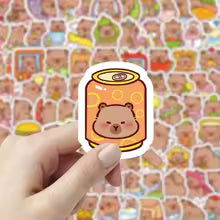 100Pcs Cute Capybara Stickers Aesthetic Scrapbook Decoration Kids Stationery Pack