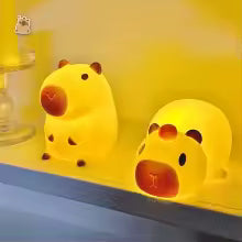 Cute Cartoon Capybara Night Light Soft Glow Bedside Lamp Kids Gift