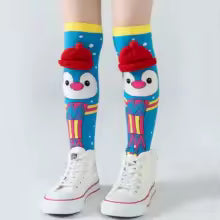 Cartoon Animal 3D Kids Knee-High Socks Dog Rabbit Penguin Party Socks