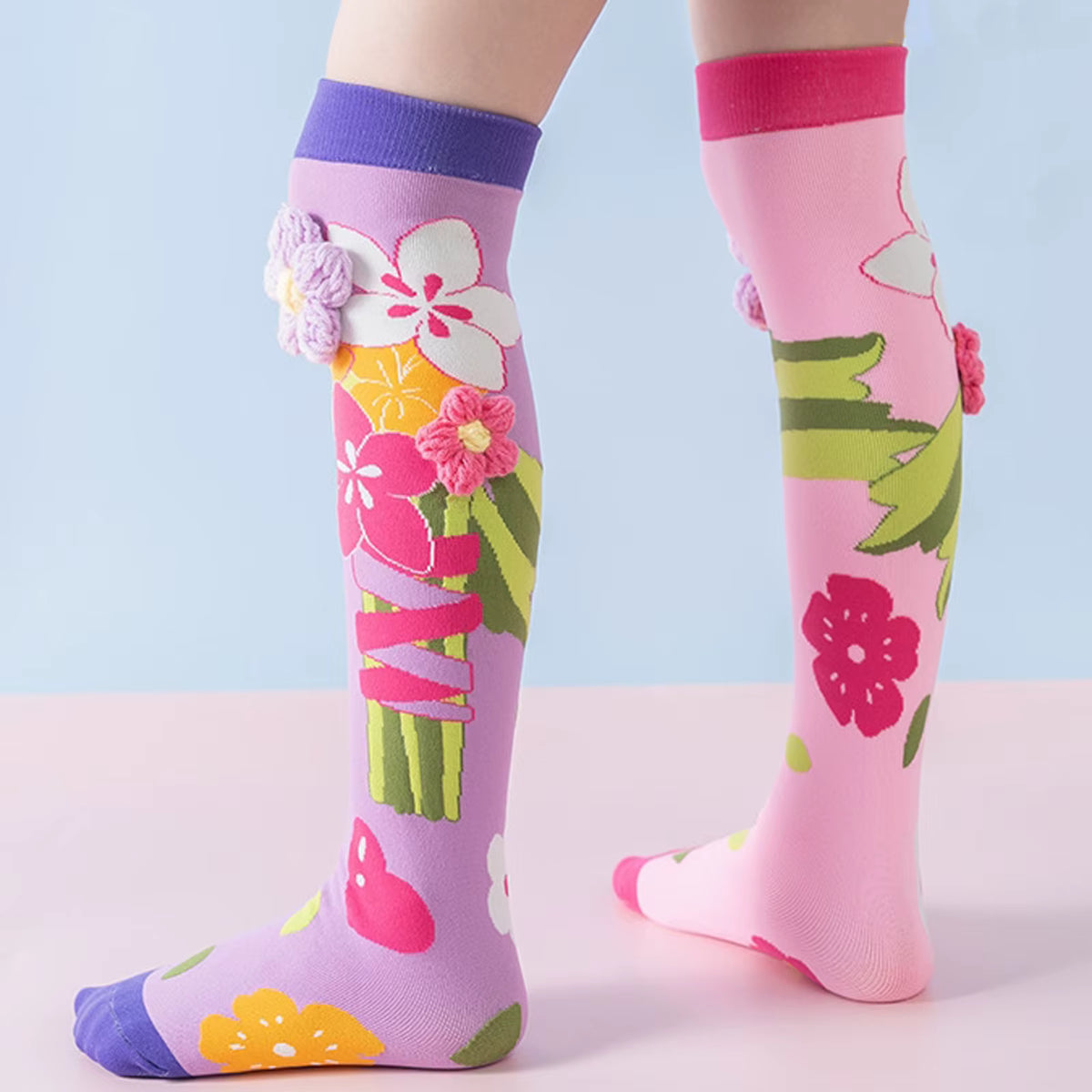Cartoon Animal 3D Kids Knee-High Socks Dog Rabbit Penguin Party Socks