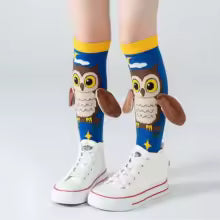 Cartoon Animal 3D Kids Knee-High Socks Dog Rabbit Penguin Party Socks