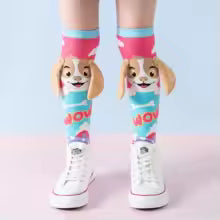 Cartoon Animal 3D Kids Knee-High Socks Dog Rabbit Penguin Party Socks