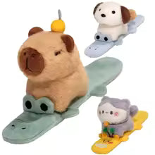 Capybara Slap Bracelet Plush Wristband Kawaii Snap Toy Kids Gift