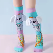 Cartoon Animal 3D Kids Knee-High Socks Dog Rabbit Penguin Party Socks