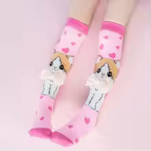 Cartoon Animal 3D Kids Knee-High Socks Dog Rabbit Penguin Party Socks